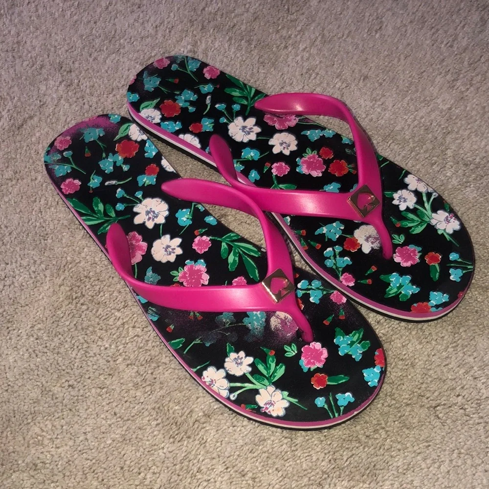 Kate‎ Spade Floral Flip Flops Women’s Size 9 10 •READ